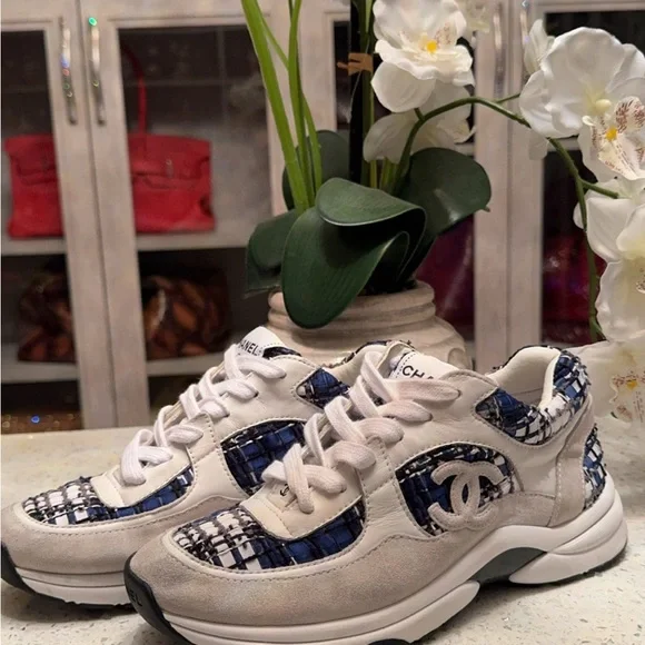 Blue & White CHANEL Sneakers 👟 - Picture 3 of 8